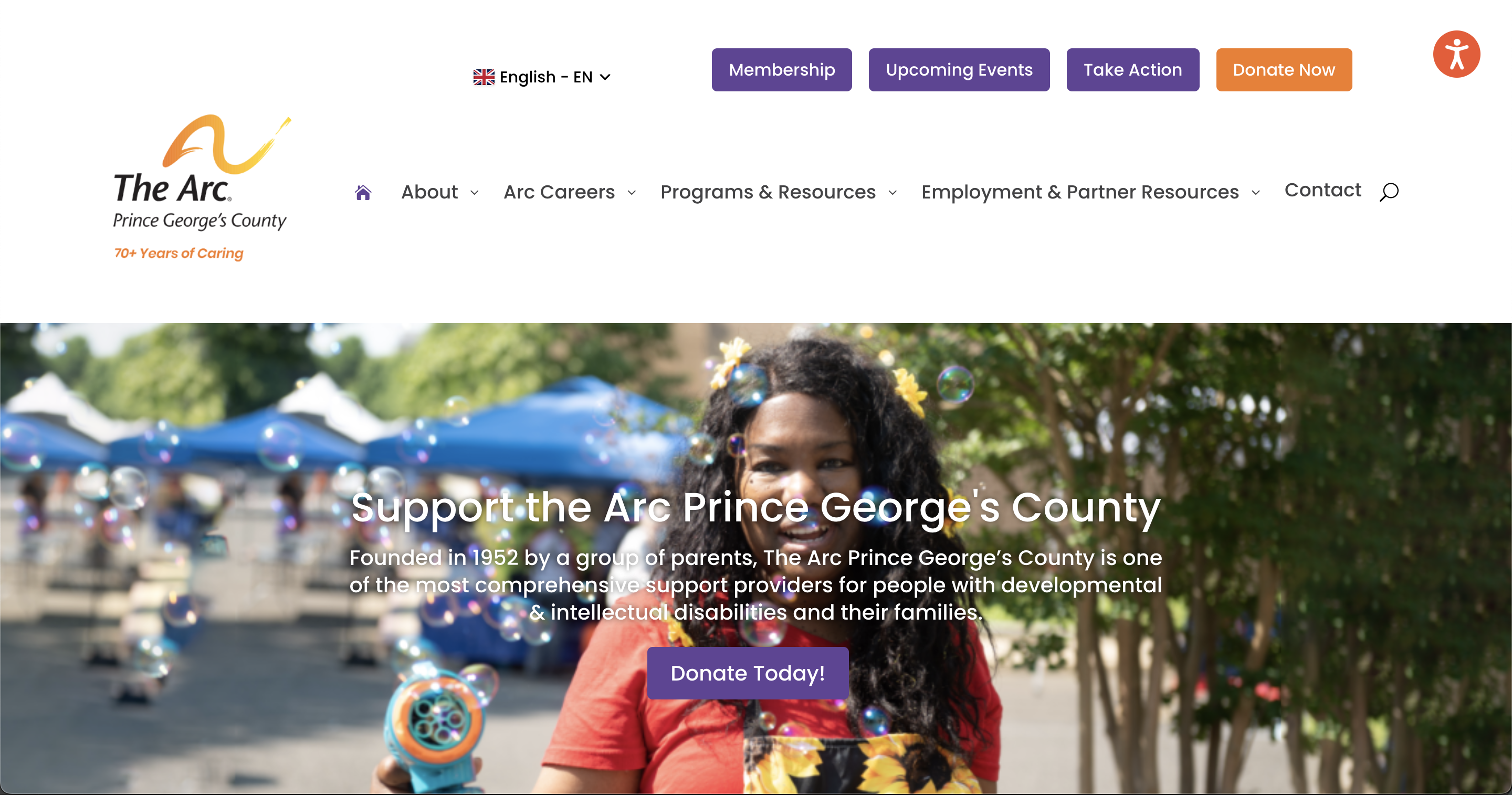 The Arc - Prince George's County WordPress Design and Development